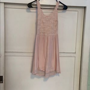 pink laced dress